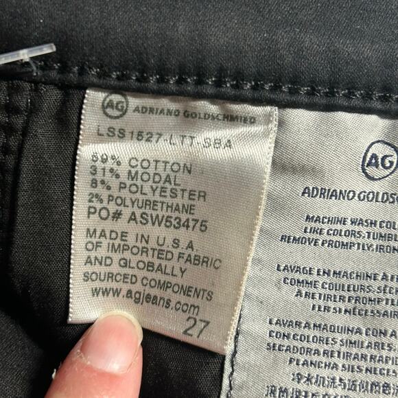AG Adriano Goldschmied Black Coated Ankle Zip Skinny Jeans Pants 27 NWOT - Picture 8 of 8